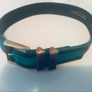 Small Carlisle suede and leather belt